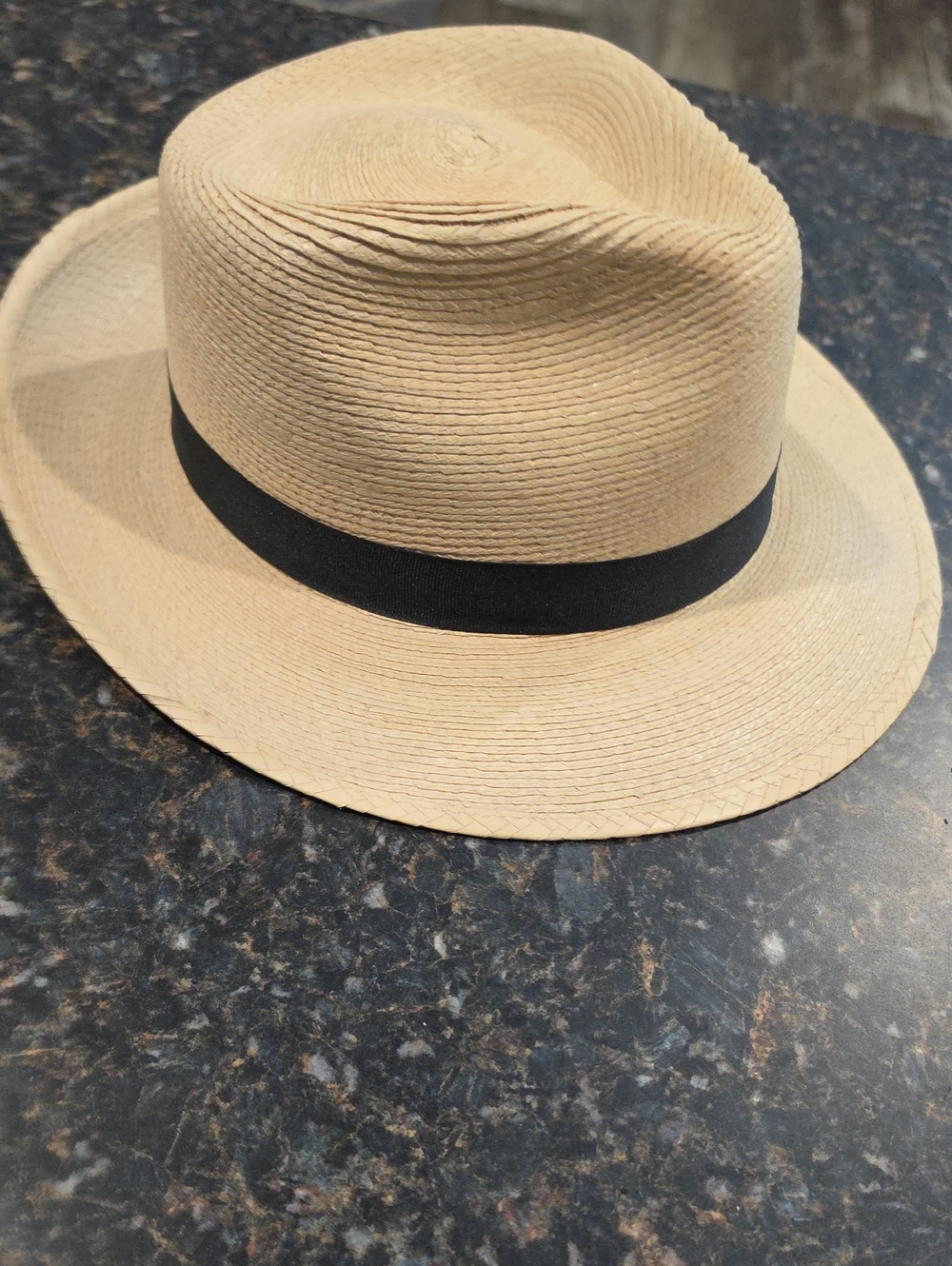 Stetson Natural Straw Hat with Black Sweatband